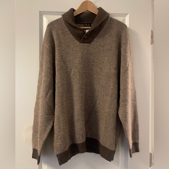 Lambs Wool Jos. A. Bank executive collection Brown V-Neck Sweater - Picture 1 of 5